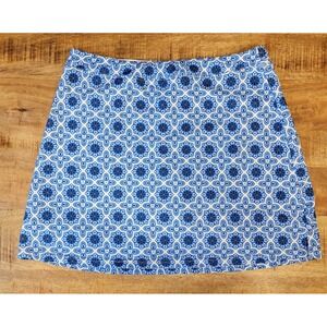 Ekouaer Women's Skort Skirt Blue White Stretch Size XL Golf Pickleball